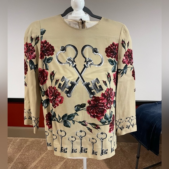 Dolce & Gabbana Tops - Dolce Gabbana skeleton key roses top. 44. New never worn.